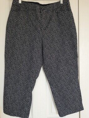 Croft & Barrow Black and White Speckled Cotton Cropped Pants